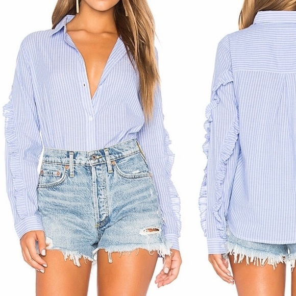 Rails Ruffle-Sleeve Button Down - Picture 1 of 8